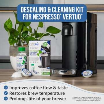 Nespresso Vertuo Descaling Kit with Cleaner Pods for Fresh Coffee