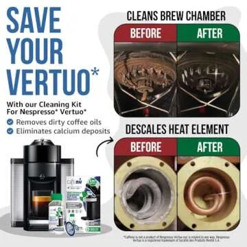 Nespresso Vertuo Descaling Kit with Cleaner Pods for Fresh Coffee