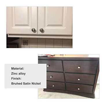 homdiy Knobs for Kitchen Cabinets 5 Pack Satin Nickel Cabinet Knobs - HD6050SNB Modern Drawer Knobs Satin Nickel Cabinet Hardware Knobs