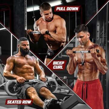 Yes4All 980 LBS Straight Bar Attachment for Cable Machines