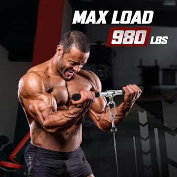 Yes4All 980 LBS Straight Bar Attachment for Cable Machines