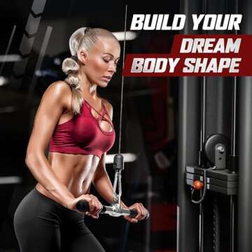 Yes4All 980 LBS Straight Bar Attachment for Cable Machines