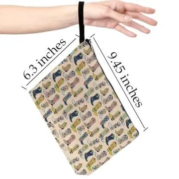 Western Makeup Bag Country Girl Gifts Western Stuff Cowgirl Gifts Western Gifts for Women Sister Daughter Western Cosmetic Bag Zipper Bag Travel Bag for Graduation Nurses Day Birthday Gifts-3 Yellow