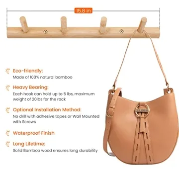 Homode Bamboo Coat Hooks - Stylish Eco-Friendly Storage Solutions