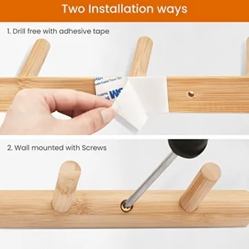 Homode Bamboo Coat Hooks - Stylish Eco-Friendly Storage Solutions