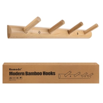 Homode Bamboo Coat Hooks - Stylish Eco-Friendly Storage Solutions