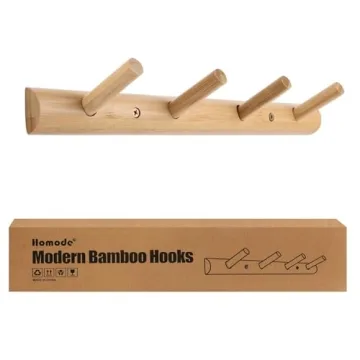Homode Bamboo Coat Hooks - Stylish Eco-Friendly Storage Solutions