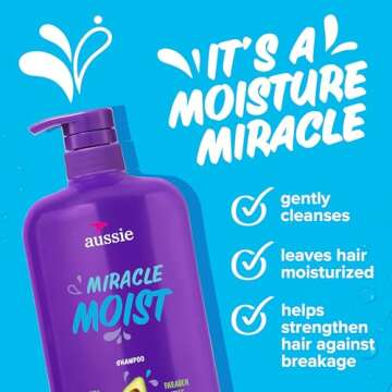 Aussie Miracle Moist Shampoo - 4-Pack for Dry Hair