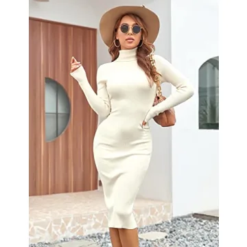 Rocorose Turtleneck Midi Dress Perfect for Every Occasion