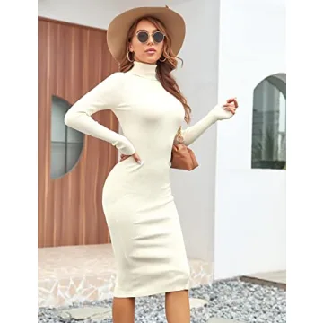 Rocorose Turtleneck Midi Dress Perfect for Every Occasion