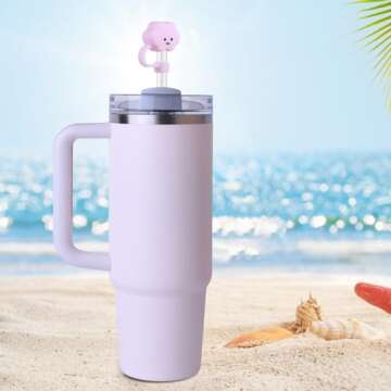 3Pcs Cute Straw Cover Cap for Stanley Tumbler 40 & 30 oz, 10mm Cloud Shape Straw Toppers, Reusable Soft Silicone Straw Covers for Stanley Cup Accessories Dust-proof Straw Protectors