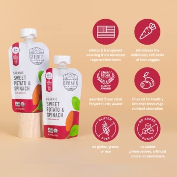 Serenity Kids Organic Veggie Baby Food Pouches - 8 Count