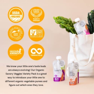 Serenity Kids Organic Veggie Baby Food Pouches - 8 Count