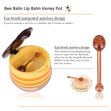 2PCS Honey & Strawberry Lip Balm for Hydrated Lips