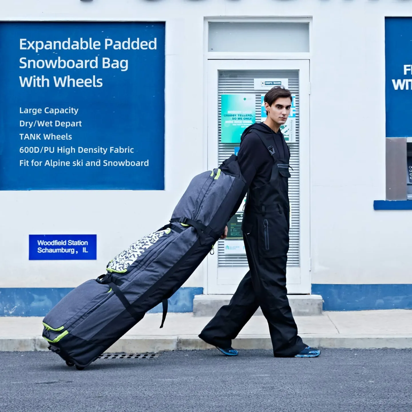 XCMAN 140L Waterproof Roller Snowboard Bag with Wheels