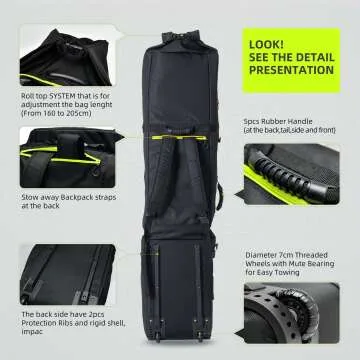 XCMAN 140L Waterproof Roller Snowboard Bag with Wheels