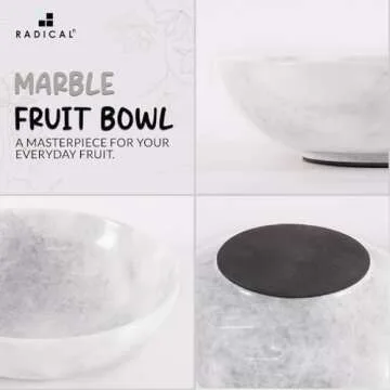 Radicaln Marble Fruit Bowl 10 Inch Handmade Kitchen Decor