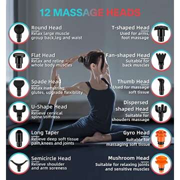 DACORM Massage Gun - Percussion Muscle Massage Gun for Athletes, Super Quiet Portable Electric Sport Massager, Handheld Deep Tissue Massager of Y8 Pro Max (Gray)