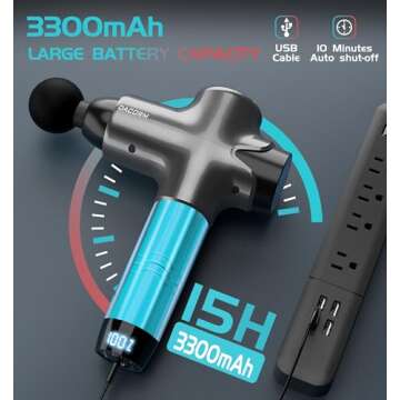 DACORM Massage Gun - Percussion Muscle Massage Gun for Athletes, Super Quiet Portable Electric Sport Massager, Handheld Deep Tissue Massager of Y8 Pro Max (Gray)