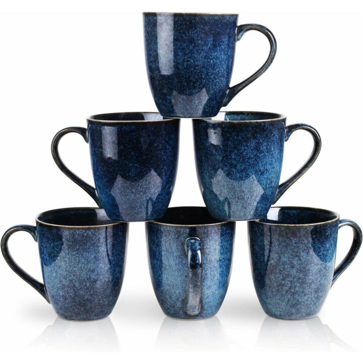 Vicrays Unique Glazed Ceramic Coffee Mug Set