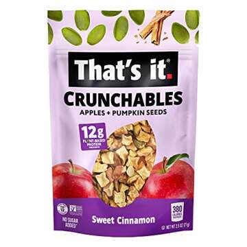 That's it. Crunchables Variety Pack Plant Based Protein, Gluten-Free Crunchy Snack Mix Perfect for Salad Topper and Yogurt Topper (2X Sea Salt, 1X Spicy Chili, 1X Sweet Cinnamon)