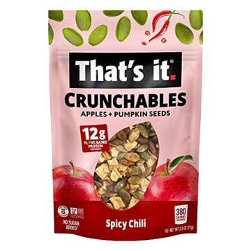 That's it. Crunchables Variety Pack Plant Based Protein, Gluten-Free Crunchy Snack Mix Perfect for Salad Topper and Yogurt Topper (2X Sea Salt, 1X Spicy Chili, 1X Sweet Cinnamon)