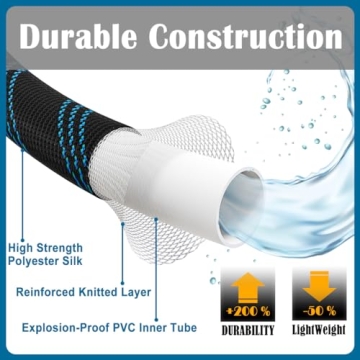 Durable 100ft Flexible Garden Hose with 10-Pattern Nozzle