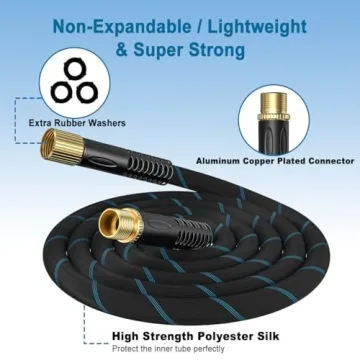 Durable 100ft Flexible Garden Hose with 10-Pattern Nozzle