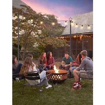 LOPANNY String Light Poles for Outside - 2 Pack 9.8FT Poles for Outdoor String Lights, Outdoor Light Poles for String Lights Hanging - Backyard, Garden, Patio, Deck Lighting Stand for Parties, Wedding