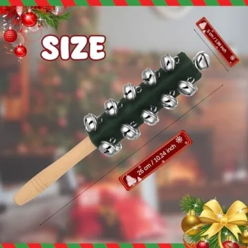 Christmas Hand Jingle Bells with Wooden Handle