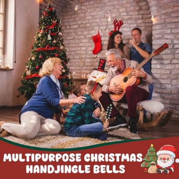 Christmas Hand Jingle Bells with Wooden Handle