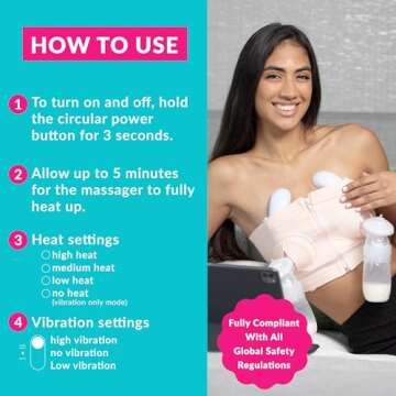 SMOOCH 3-in-1 Warming Lactation Massager - Breast Massager for Breast Feeding with Heat & Vibration - Pumping and Breastfeeding Essential, for Improved Milk Flow - Reduce Discomfort, Clogged Ducts