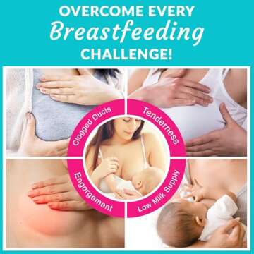 SMOOCH 3-in-1 Warming Lactation Massager - Breast Massager for Breast Feeding with Heat & Vibration - Pumping and Breastfeeding Essential, for Improved Milk Flow - Reduce Discomfort, Clogged Ducts