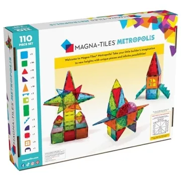 MAGNA-TILES Metropolis 110-Piece Magnetic Set for Kids