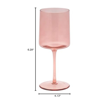 Karma Mid-Century Wine Glass Blush Set of Four