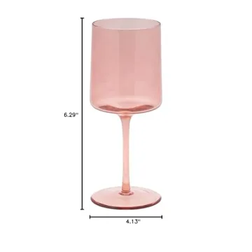 Karma Mid-Century Wine Glass Blush Set of Four
