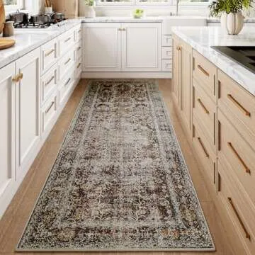 PureCozy Rust Red Runner Rug - Vintage Area Carpet