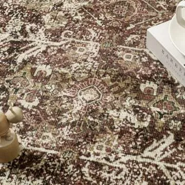 PureCozy Rust Red Runner Rug - Vintage Area Carpet