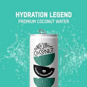 Once Upon a Coconut Pure Coconut Water - Low Calorie All-Natural Drink with Electrolytes - No Added Sugar or Sweeteners - Non-GMO - Gluten-Free - Pack of 12 Cans (each 10.8 fl oz)
