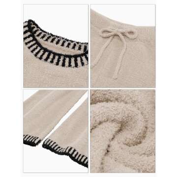 luvamia Lounge Sets For Women Fuzzy Two Piece Pants Set For Women Lounge Wear For Women 2 Piece Set Clothing Set For Women Womens Two Piece Outfits Buttercream Size XX-Large Fits Size 20 Size 22