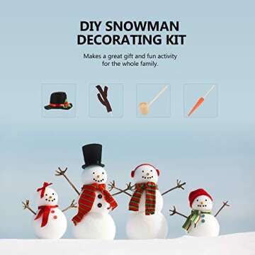 VOSAREA 16pcs Snowman Decorating Building Dressing Kit Winter Holiday Outdoor Toys Hat Scarf Eyes Mo...