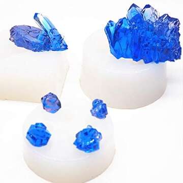 3Pcs Growing Crystal Quartz Rock Resin Silicone Molds Crystal Stone Gravel Casting Molds Jewelry Mak...