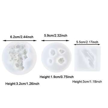 3Pcs Growing Crystal Quartz Rock Resin Silicone Molds Crystal Stone Gravel Casting Molds Jewelry Making Tools for Craft Keychain Necklace Earring Project