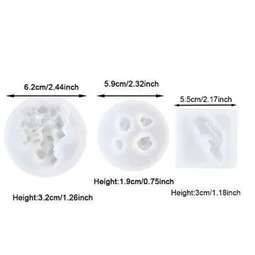 3Pcs Growing Crystal Quartz Rock Resin Silicone Molds Crystal Stone Gravel Casting Molds Jewelry Making Tools for Craft Keychain Necklace Earring Project