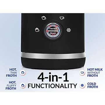 Zulay Kitchen 4-in-1 Milk Steamer - Automatic Milk Frother Electric (10oz/300ml) - Milk Frother and ...