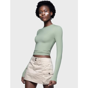 PUMIEY Women's Long Sleeve Slim Fit Tops for Any Occasion