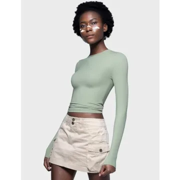 PUMIEY Women's Long Sleeve Slim Fit Tops for Any Occasion