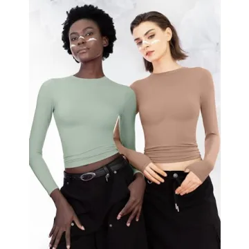 PUMIEY Women's Long Sleeve Slim Fit Tops for Any Occasion