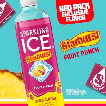 Sparkling Ice STARBURST Red Variety Pack, Sugar-Free Beverage