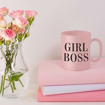 Girl Boss Pink Coffee Mug – Celebrate & Empower The Inspirational Women In your Life - The Perfect Novelty, Funny Christmas Or Birthday Gift Idea For Her - 11oz Ceramic - Comes In Cute Pink Gift Box